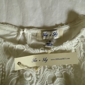 She + Sky White Mini Dress with Ruched Detailing